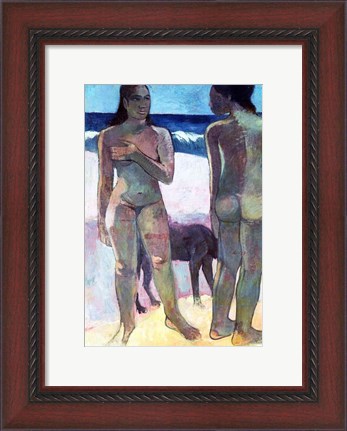 Framed Two Tahitian Women on the Beach, 1891 Print