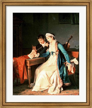 Framed Music Lesson, 1790 Print