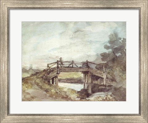 Framed Bridge Over the Stour Print