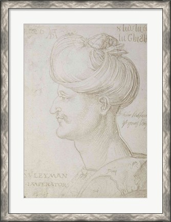 Framed Head of Suleyman the Magnificent Print