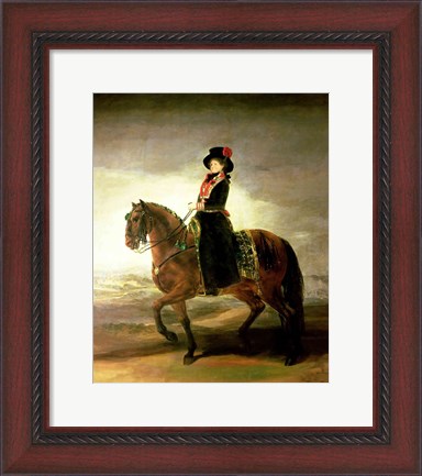 Framed Equestrian portrait of Queen Maria Luisa Print