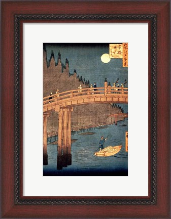 Framed Kyoto Bridge by Moonlight Print