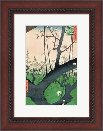 Framed Branch of a Flowering Plum Tree Print