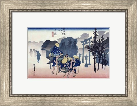 Framed Morning Mist at Mishima Print