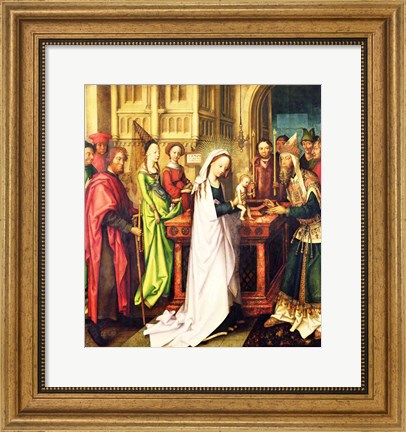 Framed Depiction of Christ in the Temple, 1500 Print