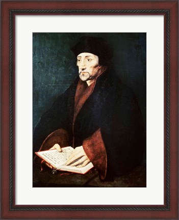 Framed Portrait of Desiderius Erasmus Print