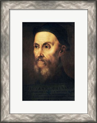 Framed Portrait of John Calvin Print