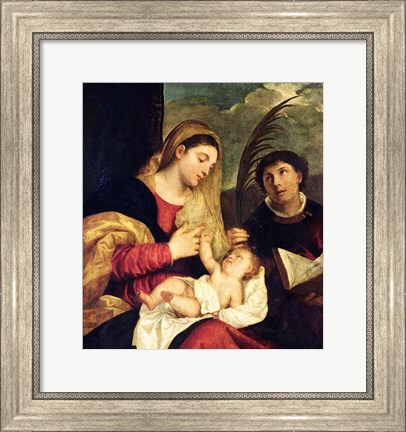 Framed Madonna and Child with SS. Stephen, Jerome and Maurice Print