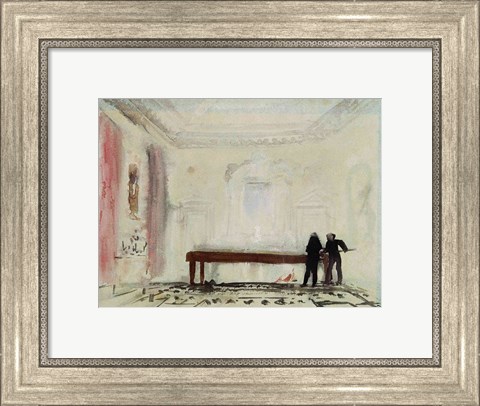 Framed Billiard players at Petworth House, 1830 Print