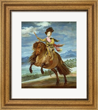 Framed Prince Balthasar Carlos on horseback Print