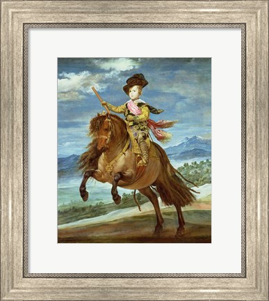 Framed Prince Balthasar Carlos on horseback Print