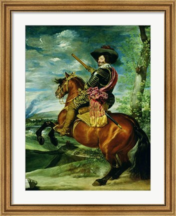 Framed Equestrian Portrait of Don Gaspar de Guzman Print