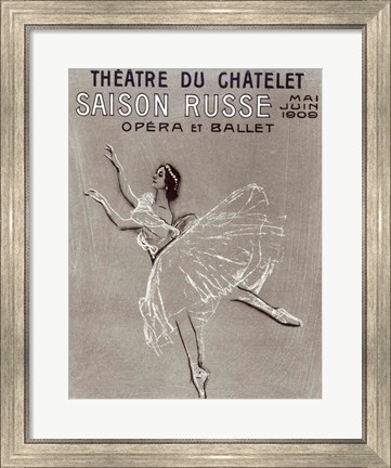 Framed Poster for the &#39;Saison Russe&#39; at the Theatre du Chatelet, 1909 Print