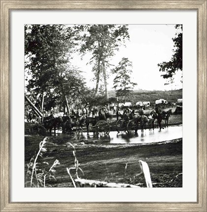 Framed Federal battery fording a tributary of the river Rappahannock on battle day Print