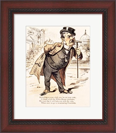 Framed Caricature of Chester Alan Arthur, c.1883 Print