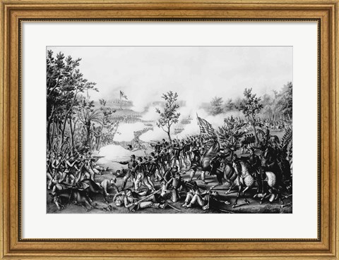 Framed Death of General James B. Mcpherson at The Battle of Atlanta Print