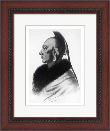 Framed Le Soldat du Chene, an Osage Chief Print