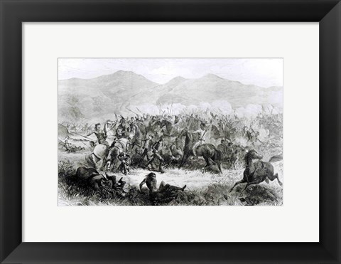 Framed Indian Battle and Massacre near Fort Philip Kearney Print