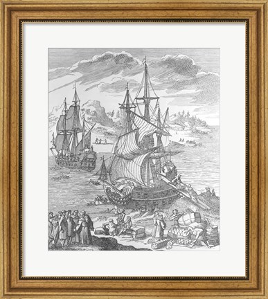 Framed La Salle&#39;s Landing in Texas Print