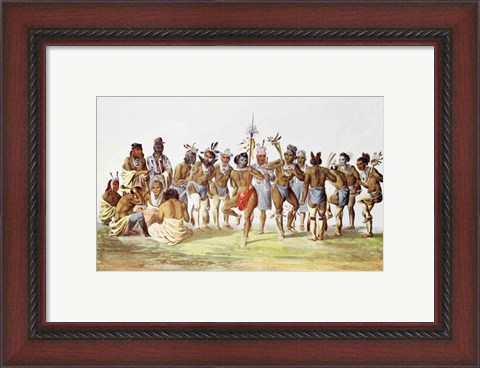 Framed War Dance of the Sauks and Foxes Print