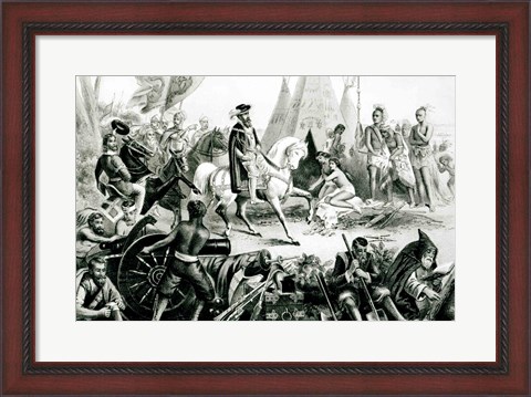 Framed De Soto Discovering the Mississippi Print