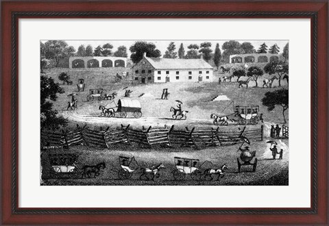 Framed American Friends Going to Meeting in Summer Print