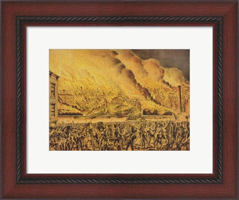 Framed View of the Great Fire of Chicago, 9th October 1871 Print