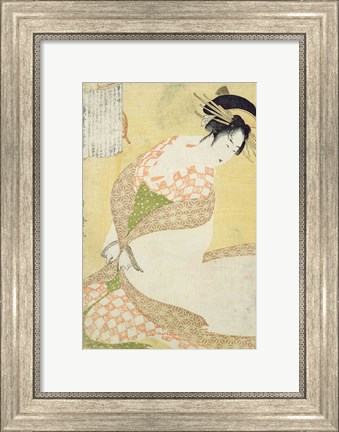 Framed Courtesan Kneeling Print