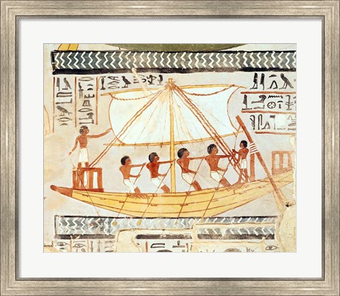 Framed Boatmen on the Nile, from the Tomb of Sennefer Print