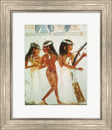 Framed Musicians and a Dancer, from the Tomb of Nakht Print