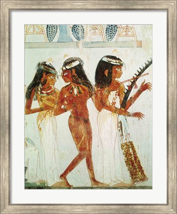 Framed Musicians and a Dancer, from the Tomb of Nakht Print