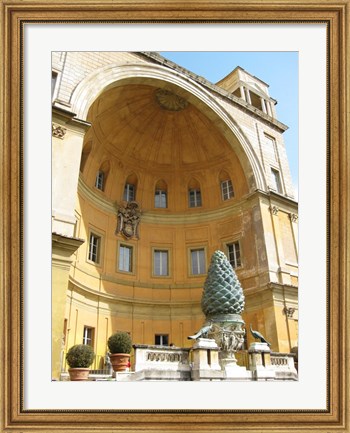 Framed Pinecone Statue in the Vatican Print