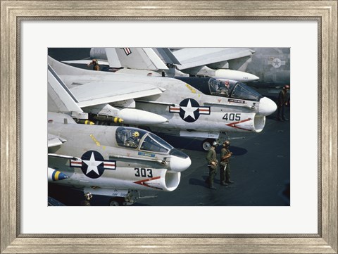 Framed U.S. Navy, Vought A-7 Crusader, Jet Fighters Print