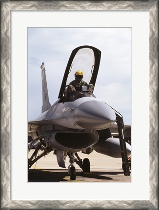 Framed U.S. Air Force  F-16 Falcon Jet Fighter Print