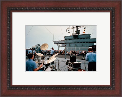 Framed Persian Gulf: A Band Plays For the USS Blue Ridge Print