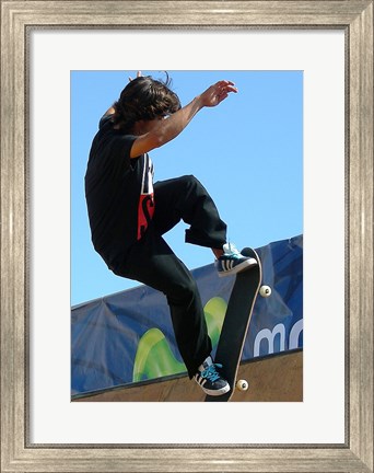 Framed Skateboarder On Blue Print