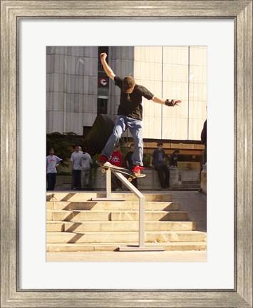 Framed Skateboarder On Stairs Print