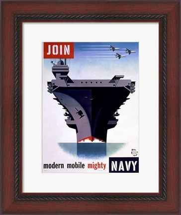 Framed Modern Mobile Mighty Navy Print