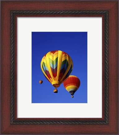 Framed Three Rainbow Hot Air Balloons Print