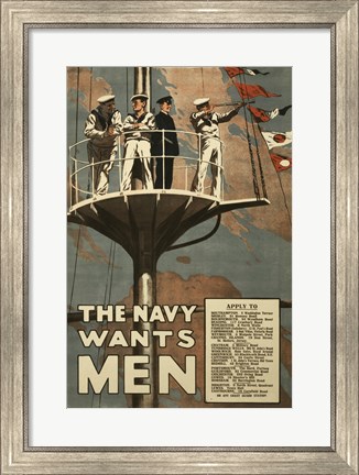 Framed Navy Wants Men Print