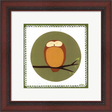 Framed Owl Cameo I Print