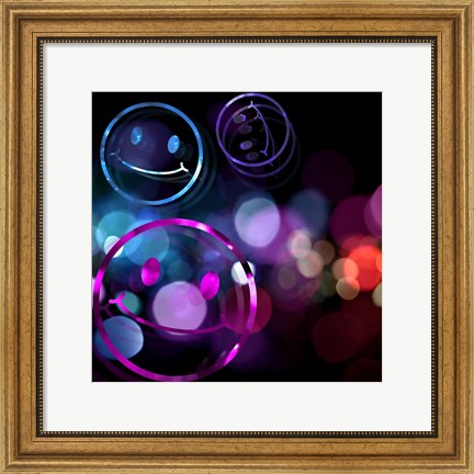 Framed Bounce Smiley Faces Print