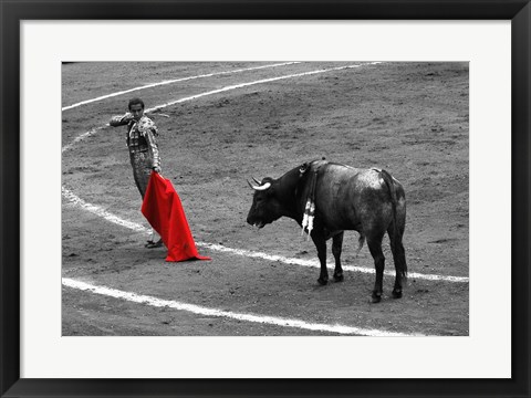 Framed Red Matador I Print