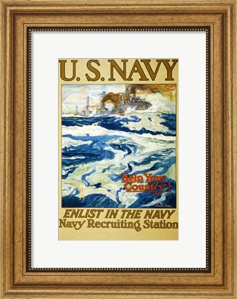 Framed Navy Recruiting Station Print