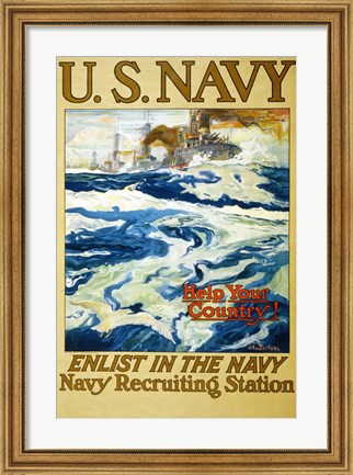 Framed Navy Recruiting Station Print