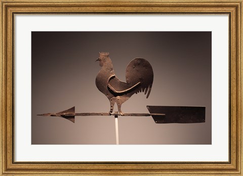 Framed Rooster Weathervane Print