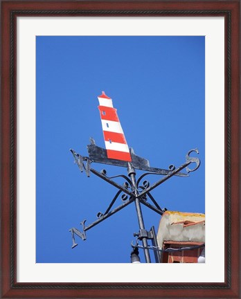 Framed Lighthouse Weathervane Print