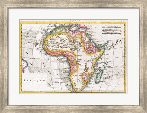 Framed 1780 Raynal and Bonne Map of Africa Print