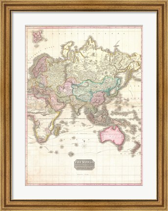 Framed 1818 Pinkerton Map of the Eastern Hemisphere Print