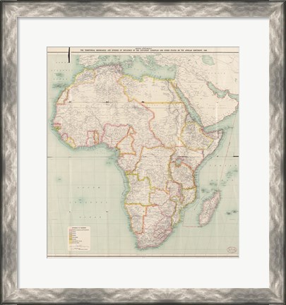 Framed Africa 1909, Edward Hertslet Print